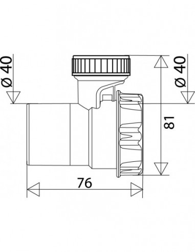443400 001 00  Противовакуумный и шумозащитный клапан для сифона, на входе и выходе Д. 40 мм, белый пластик Valentin Белый  - Вид №2