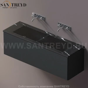 AELLM0CC21416ED Подвесная раковина настенная прямоугольная Agape Ell черная