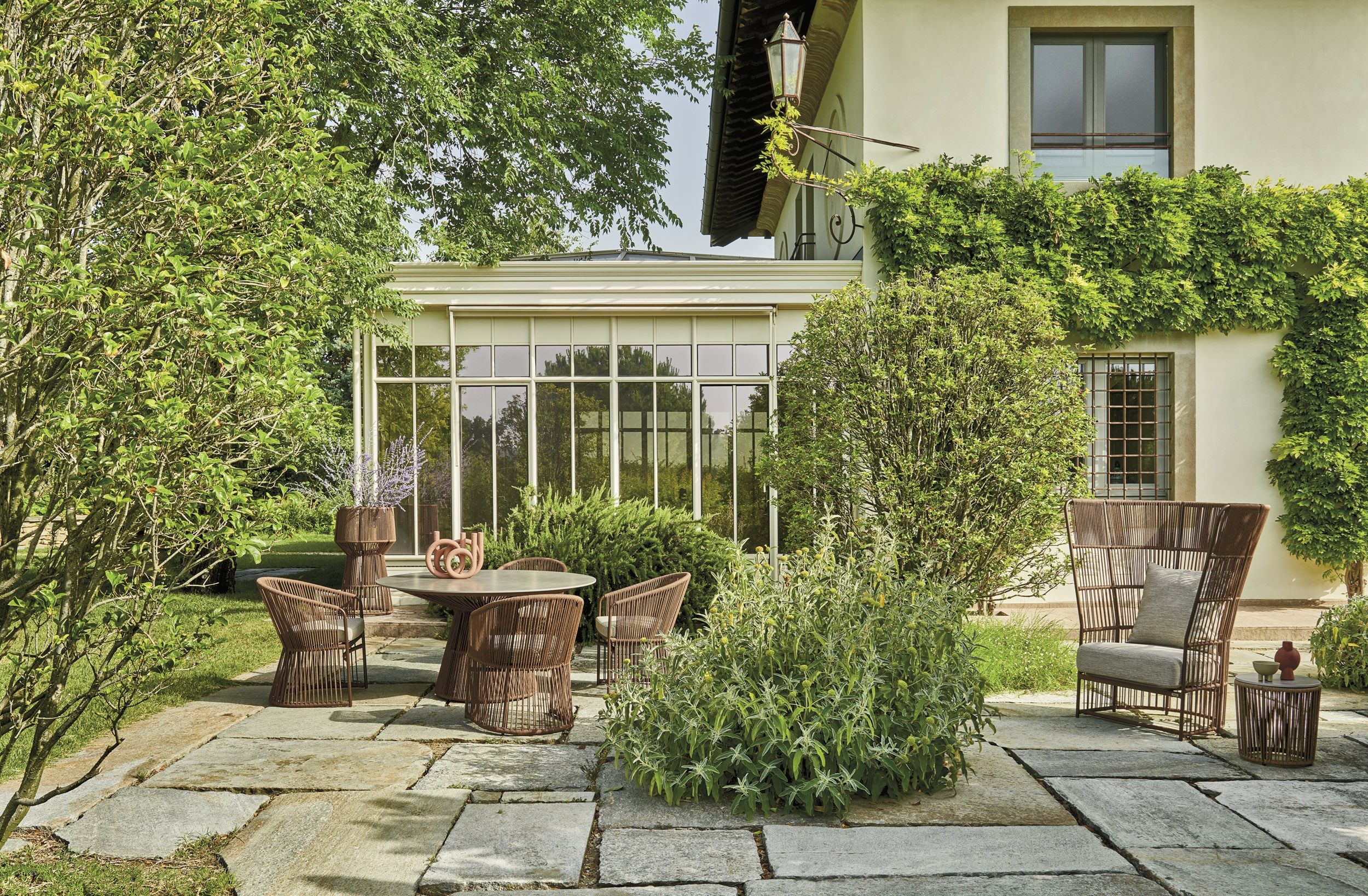 Плетеное кресло с высокой спинкой из синтетического волокна Varaschin Tibidabo ARCH-00077981 - Вид №4