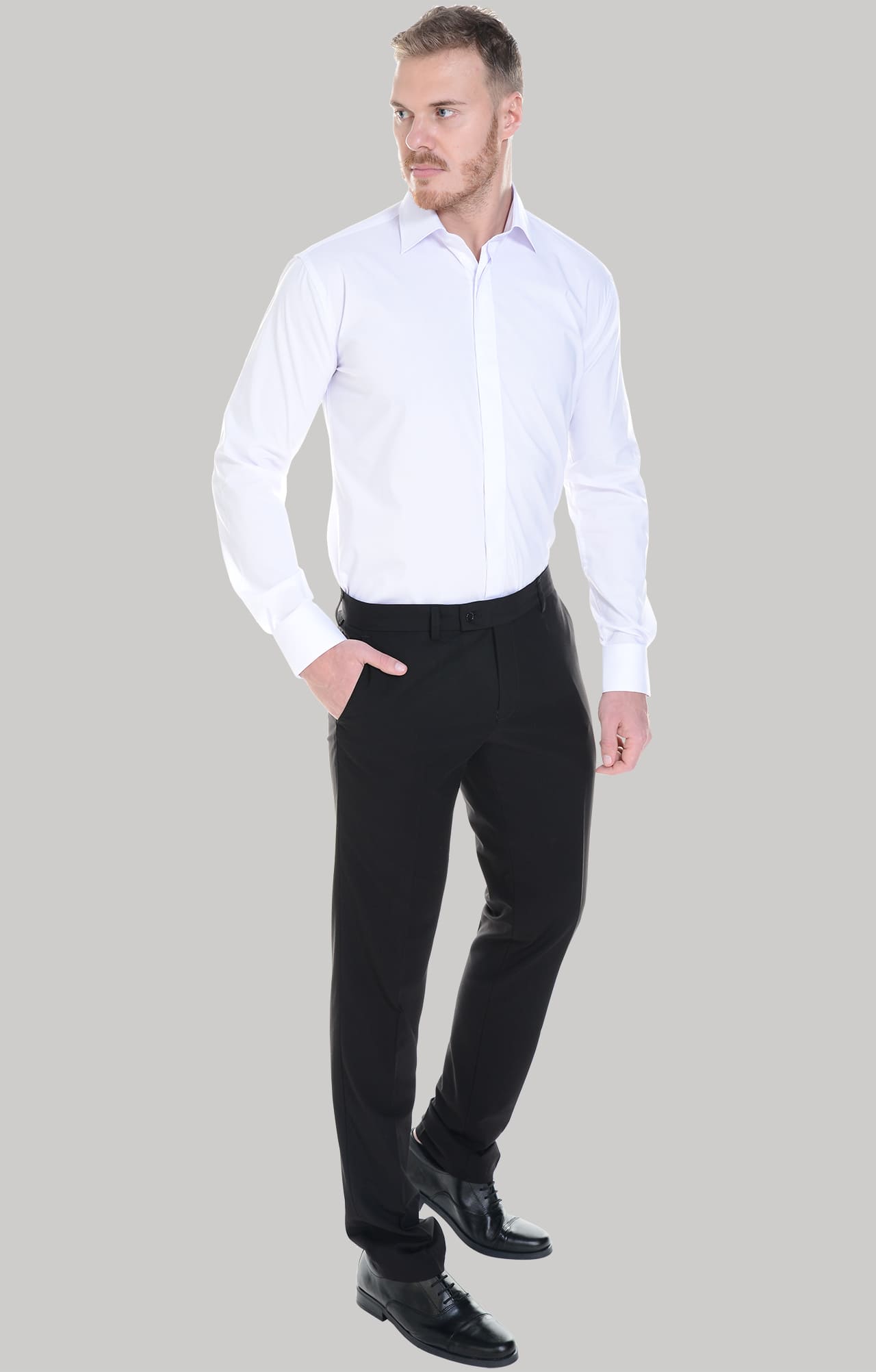 62465 Рубашка мужская  white El-Risto  Корпоративная одежда  размер 41/176-182  - Вид №15