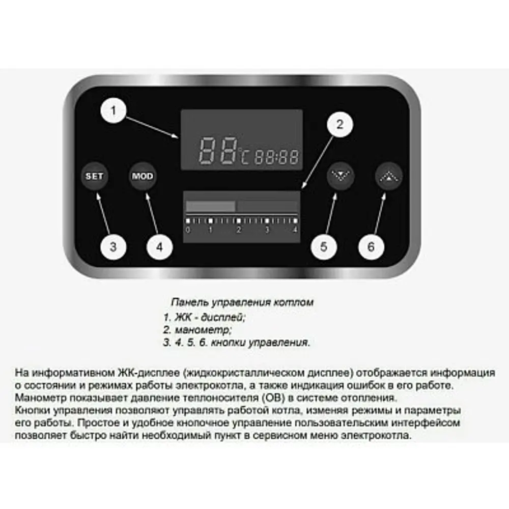 Электрический котел 6 кВт Arderia E6 220 В одноконтурный настенный 89335391 STLM-2055912  - Вид №3