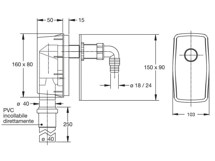 Сифон для стиральной машины или посудомоечной машины Bonomini Compact ARCH-00140703 - Вид №4