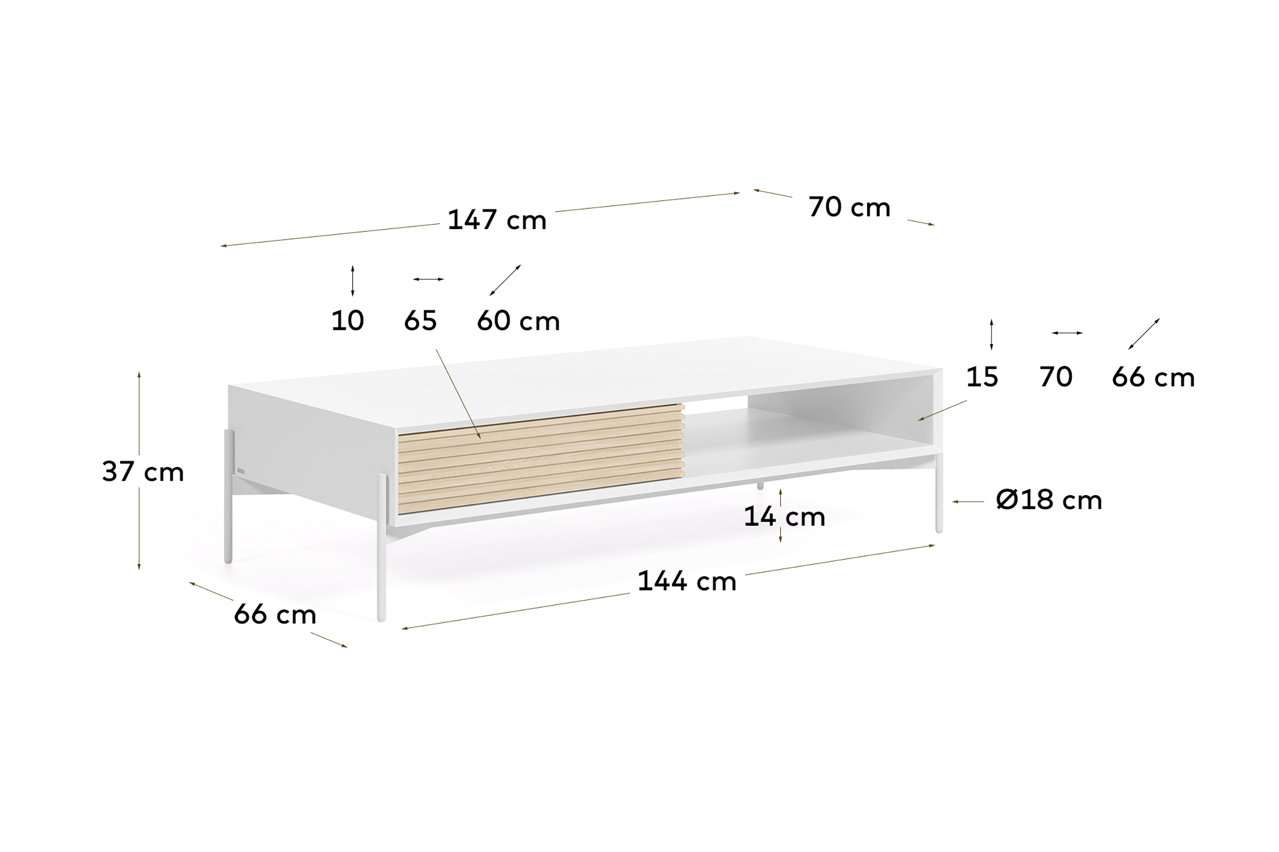 2000983239518 Кофейный стол LA FORMA Marielle  - Вид №3
