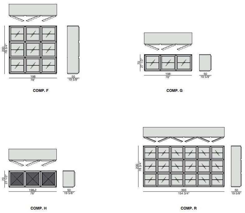 Porada Модульный книжный шкаф из дерева и стекла Iron sun-id-1447914 - Вид №5