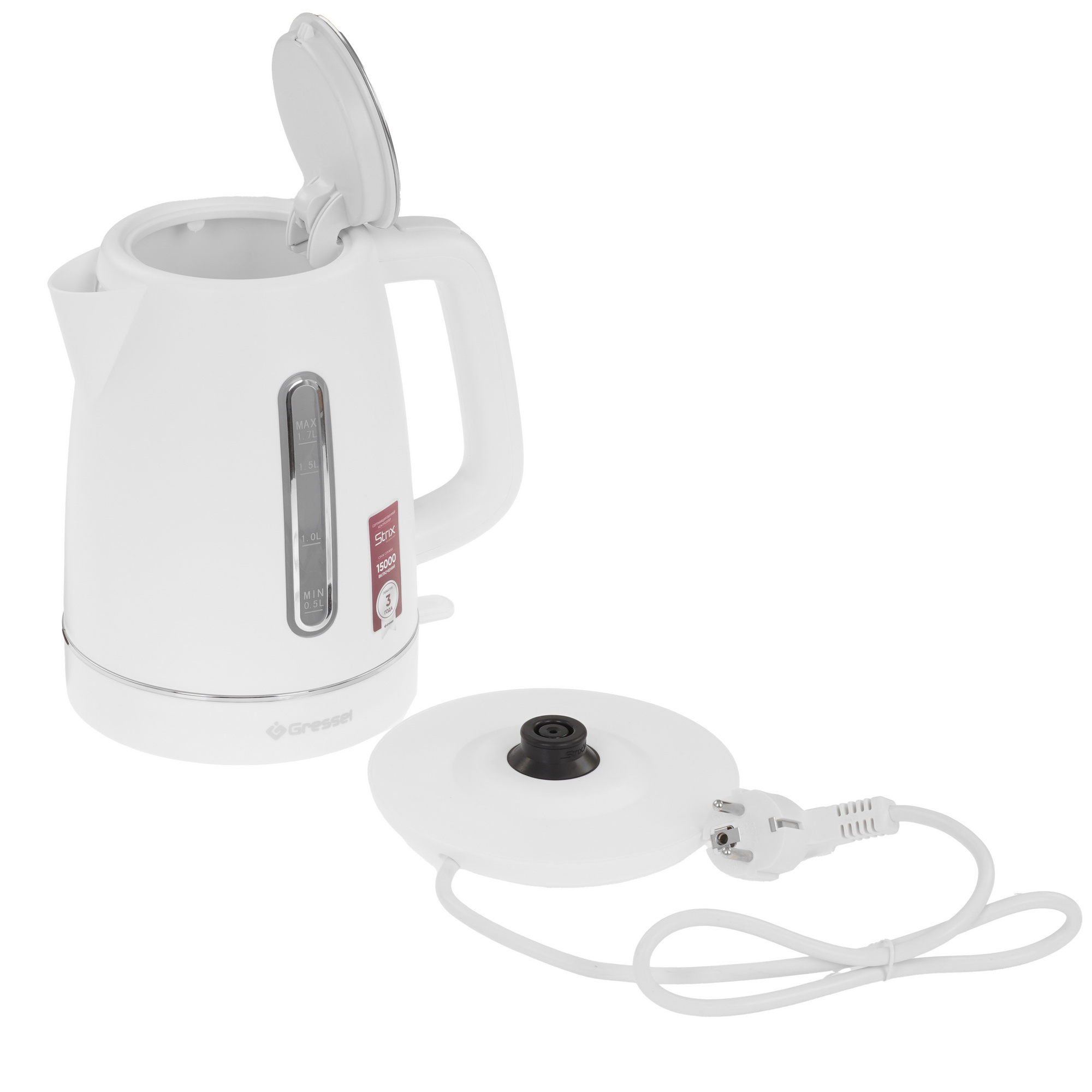 9256873 Электрочайник Gressel RGRK-771112 белый STDN-0078120 - Вид №4