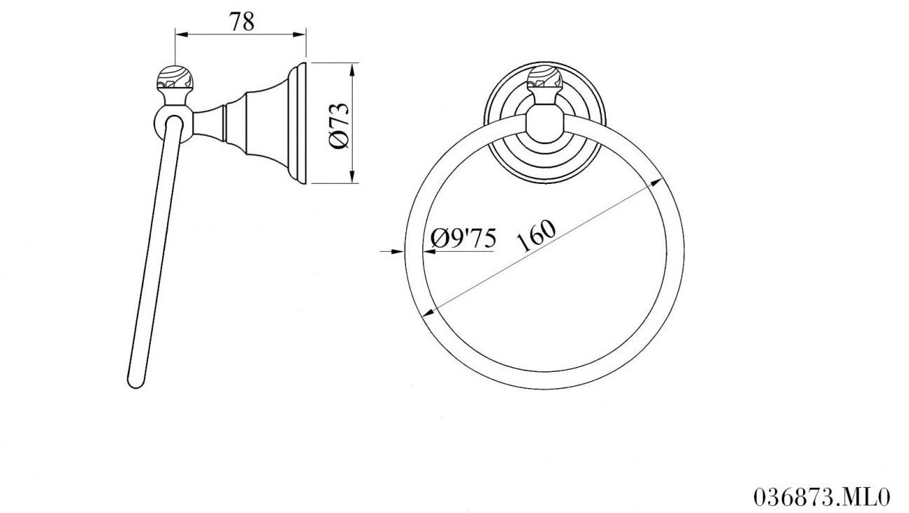 Bronces Mestre Держатель кольца для полотенца Atlantica precious 036873.ml0.01 - Вид №1