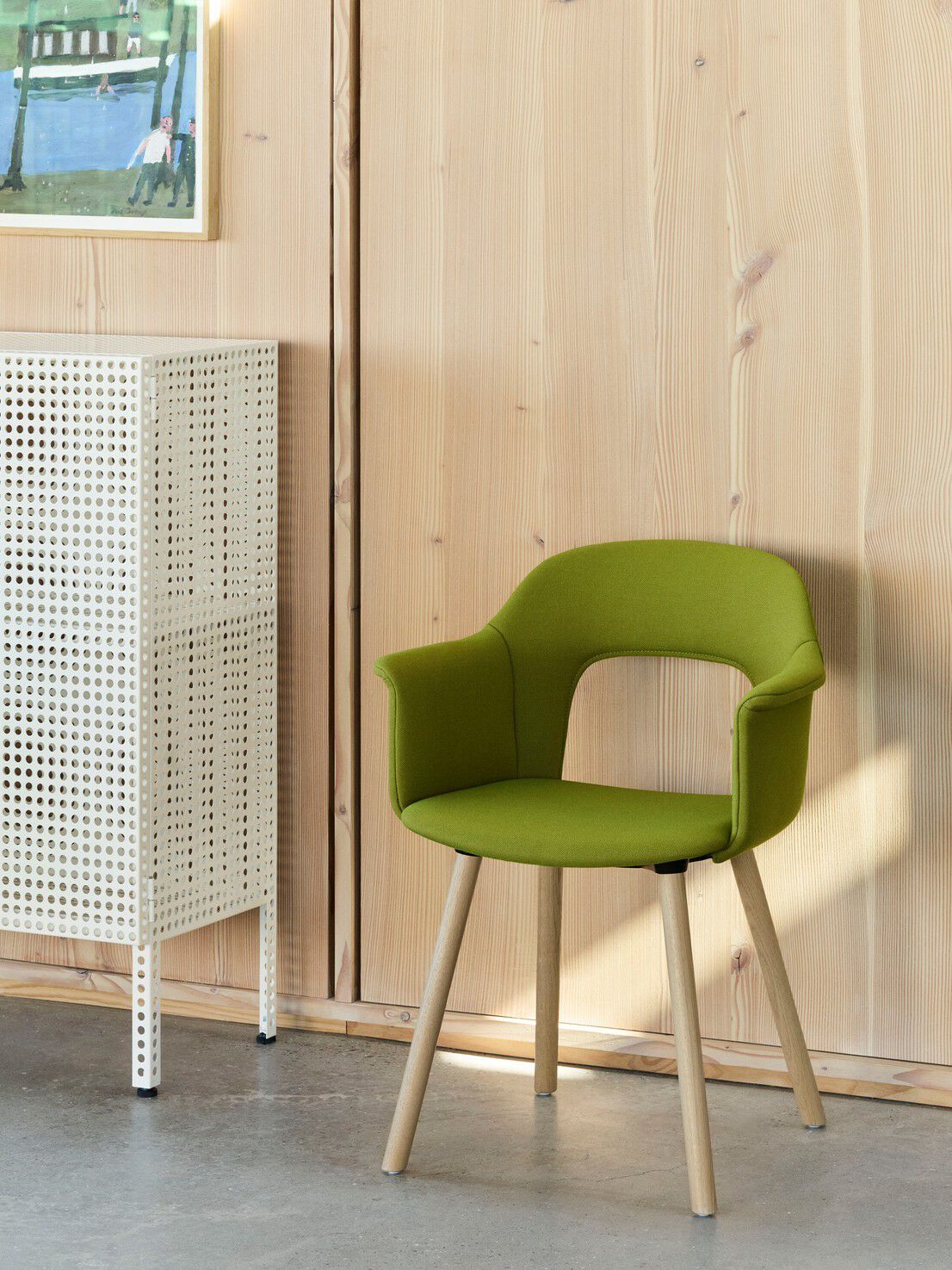 Полипропиленовый стул с подлокотниками с открытой спинкой Hay макет ARCH-00062765 - Вид №60