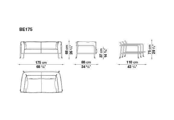 2-местный тканевый садовый диван B&B Italia Outdoor Borea ARCH-00050742 - Вид №6