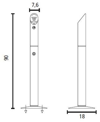STUDIO T Пепельница для общественных мест из нержавеющей стали Sm 1609001 - Вид №1