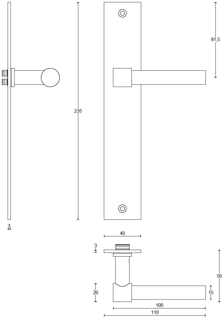 Formani Ручка из нержавеющей стали на пластине One Pbl15p236 - Вид №1