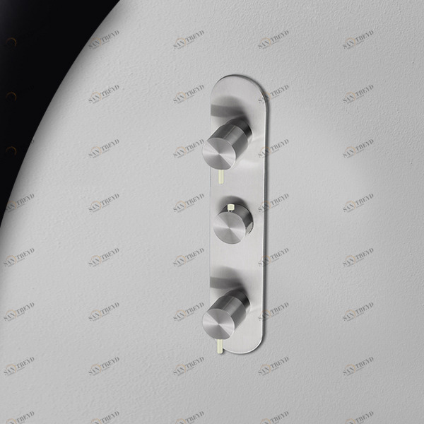 Термостат для душа матовая сталь с серой ручкой Toki Radomonte TKI54SCIL29