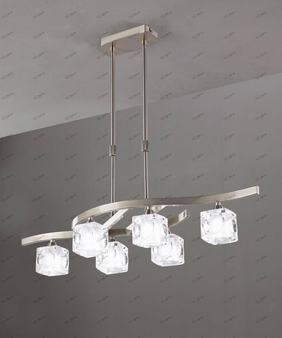 Подвесная люстра Mantra Cuadrax 0004045 MANTRA ДИЗАЙНЕРСКИЕ, CUADRAX 057606 Серый 