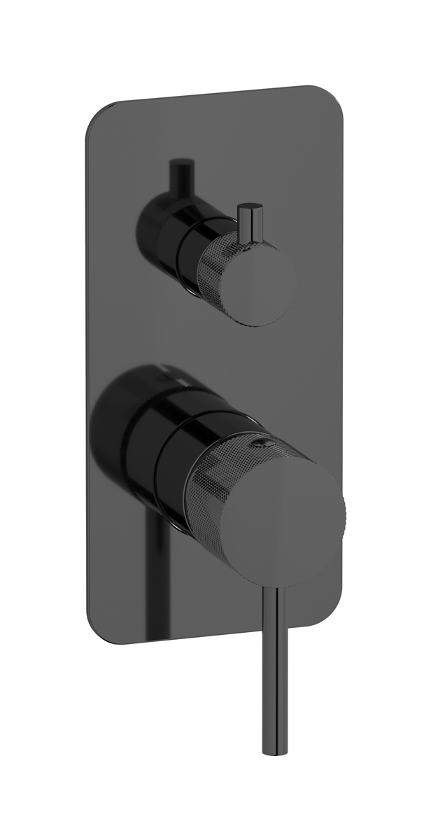 Встроенный смеситель для душа с двухходовым дивертером. WE ARE IB id310cf Black Chrome Industria