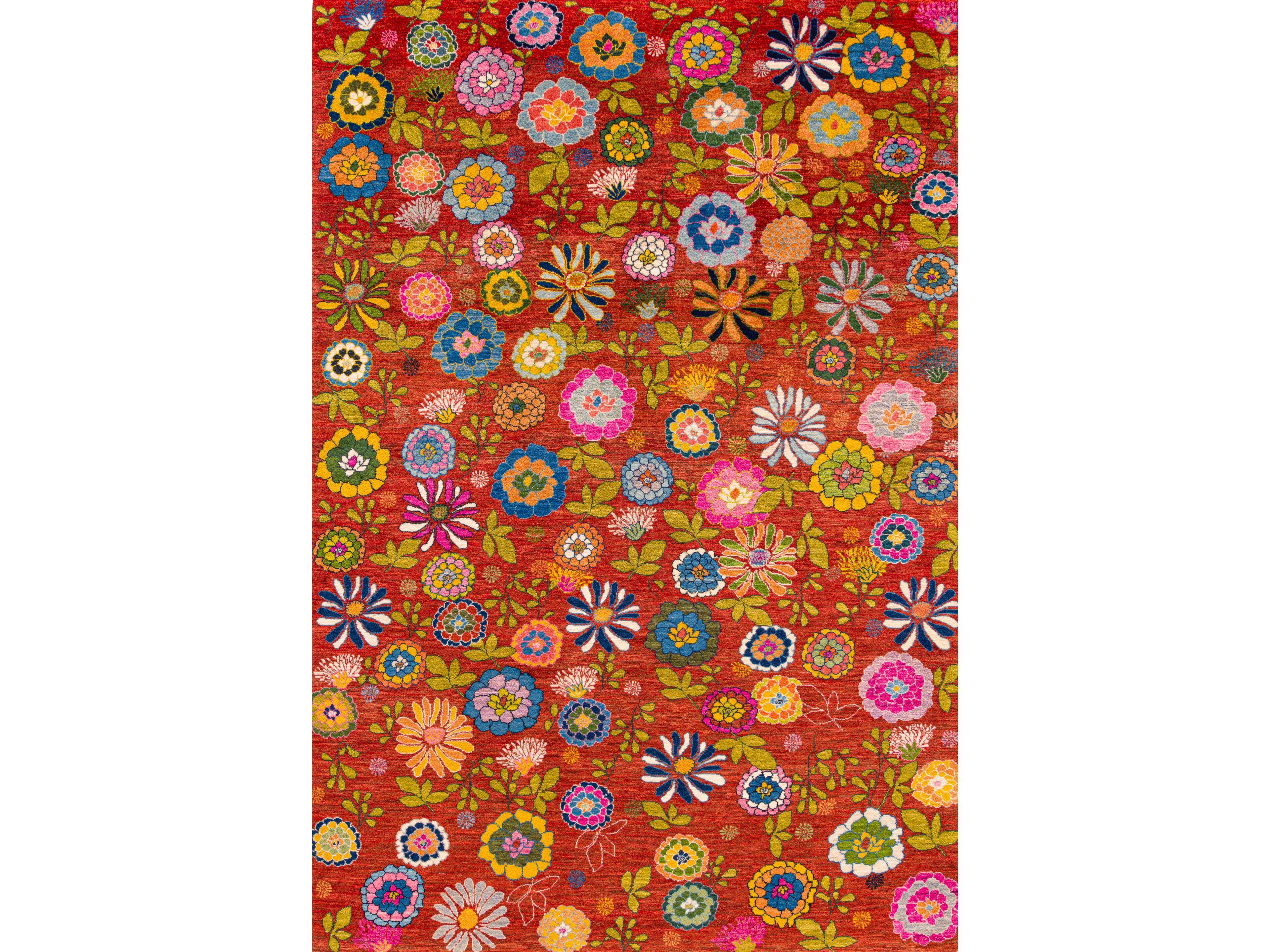 Прямоугольный шерстяной цветочный ковер Zollanvari Ikebana Kyoto-Designer ARCH-00004833