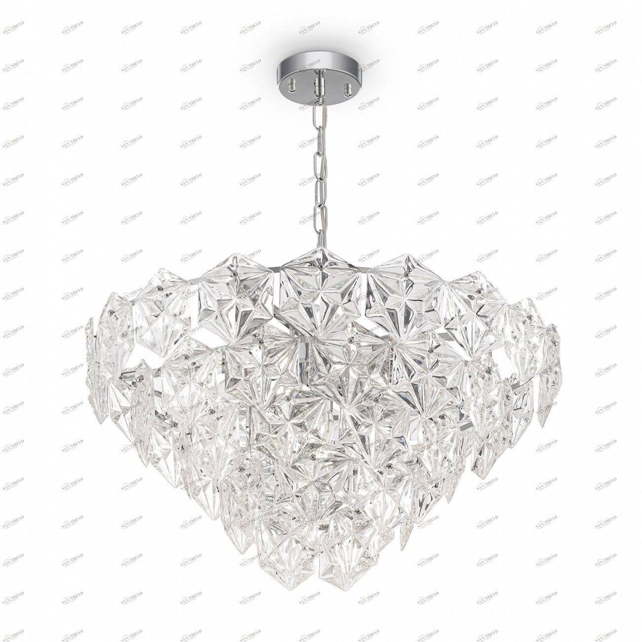 Люстра подвесная со стеклянными подвесками 93 см хром Molly FR1004PL-12CH FREYA ДИЗАЙНЕРСКИЕ, CRYSTAL 00-3957114 Прозрачный 