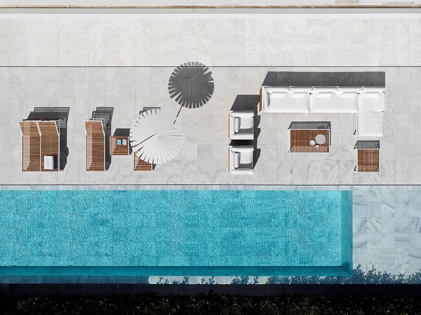 GANDIABLASCO Нижний стол из тика с квадратными салазками Dna teak sun-id-1461073 - Вид №3