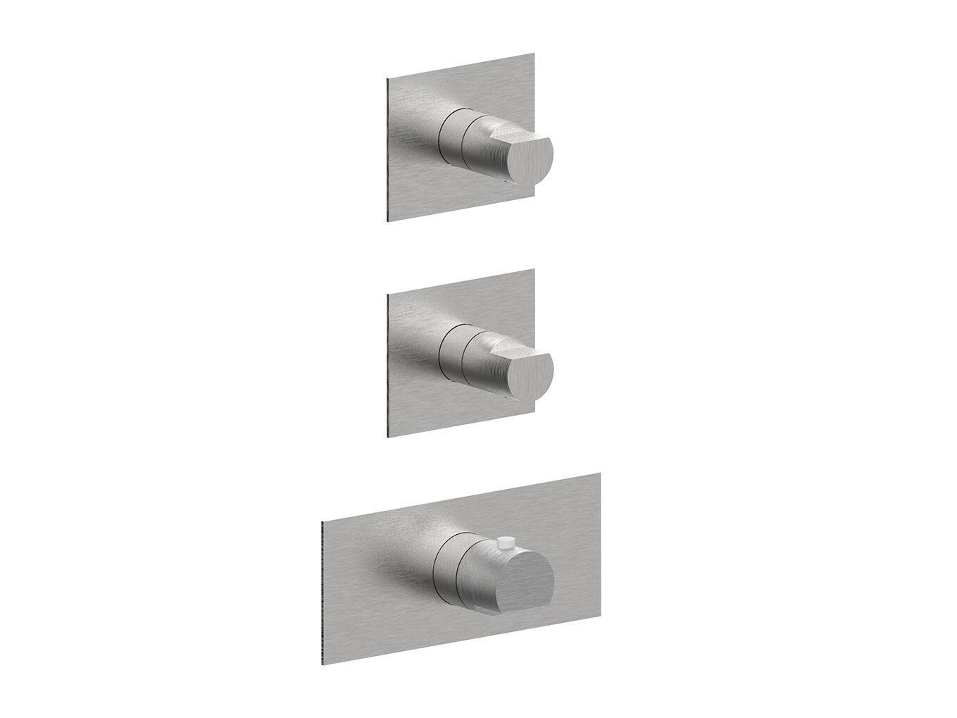 Термостатический смеситель для душа с 3 отверстиями из нержавеющей стали Rubinetterie Frattini Borgia ARCH-00066059 - Вид №1