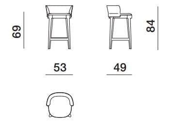 Высокий стул из ткани Molteni & C Девон ARCH-00007691 - Вид №2