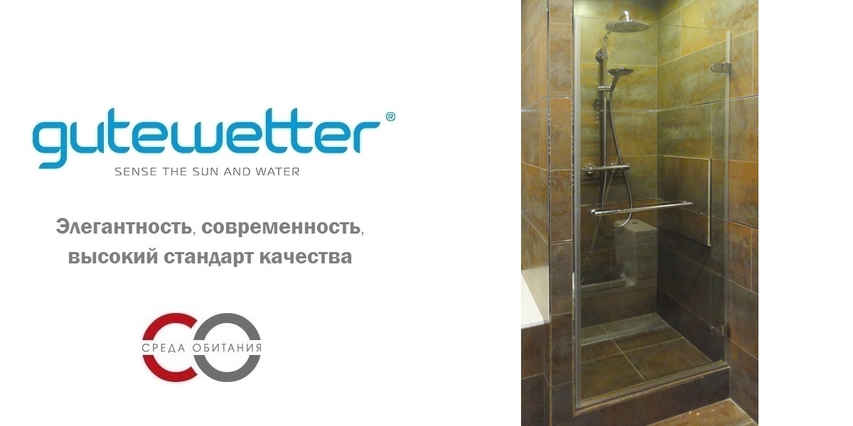 Душевая дверь в нишу 60x190 GK-001 GUTEWETTER LUX DOOR 60X190GK001 - Вид №1