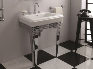 Керамическая раковина с одной консолью