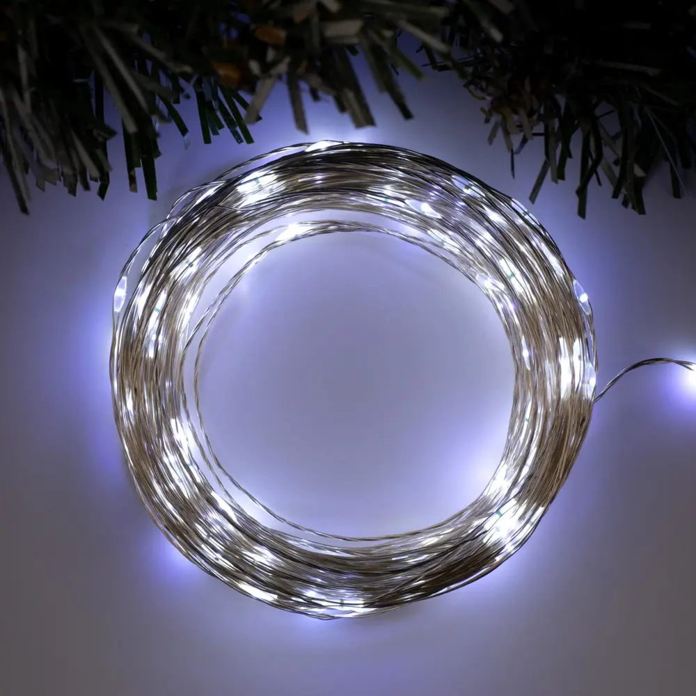 90641866 Электрогирлянда комнатная Luazon lighting 5198369 роса 20 м 200 ламп бесцветный 1 режим работы STLM-0961157