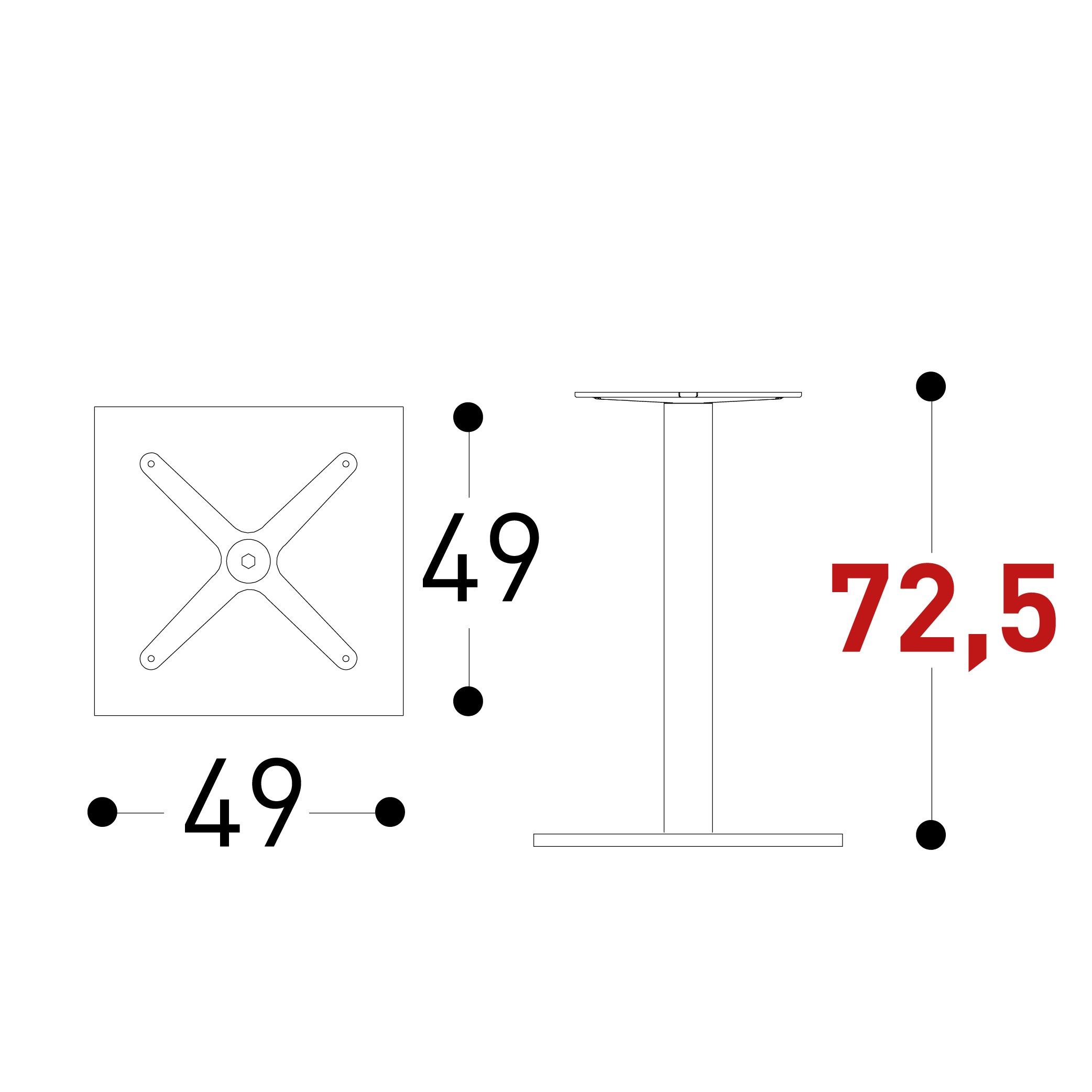 Основание стола из стали с порошковым покрытием Varaschin Tight ARCH-00121838 - Вид №5