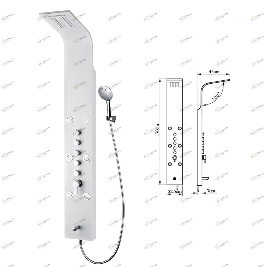 Душевая панель Alvaro Banos Valencia V2 EI Cano Blanco с изливом Santreyd 