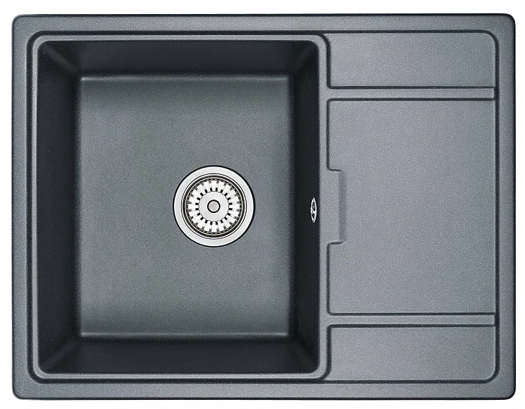 6503, ШВАРЦ (чёрный металлик), кухонная мойка, кварц GRANULA 6503-ST157 - Вид №1