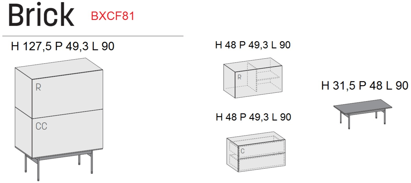 Caccaro Лакированный буфет с откидными дверцами Brick sun-id-1443773 - Вид №2