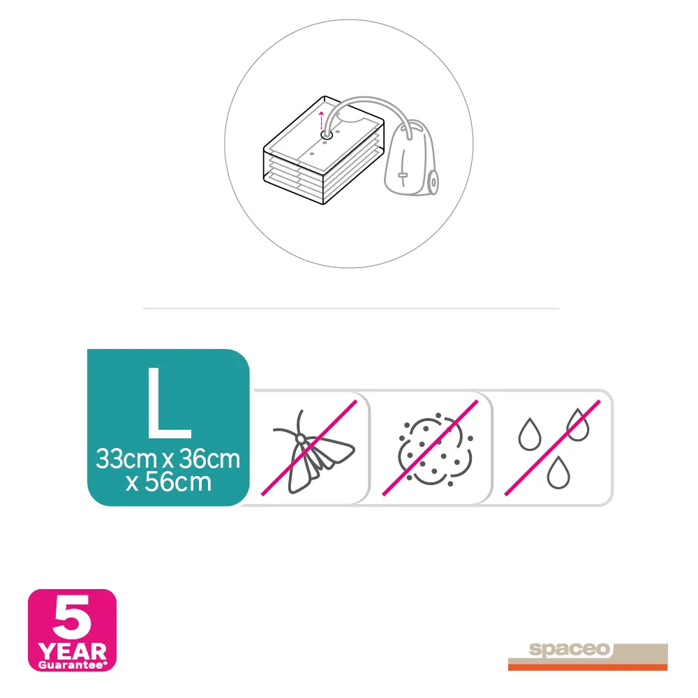Короб с вакуумным пакетом Spaceo 56x36x33 см цвет зеленый STLM-2135475 - Вид №1