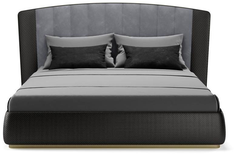 SM Living Couture Двуспальная кровать из кожи и бархата с мягким изголовьем Couture Bed_02 - Вид №1