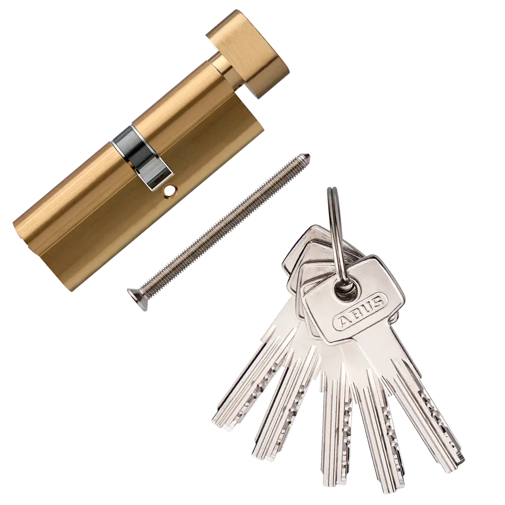 Цилиндр Abus 50х40 мм, ключ/вертушка, цвет золото 82389987 STLM-2130280 D6 - Вид №1