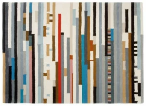 GAN Прямоугольный шерстяной коврик с геометрическими мотивами Hand tufted