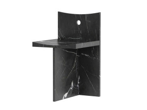 Стул с низкой спинкой из черного мрамора Marquina