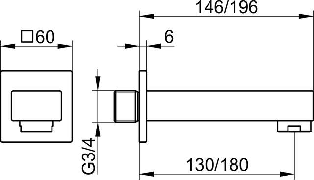 51145010000 Излив для ванны DN 20 KEUCO Edition 11 - Вид №3