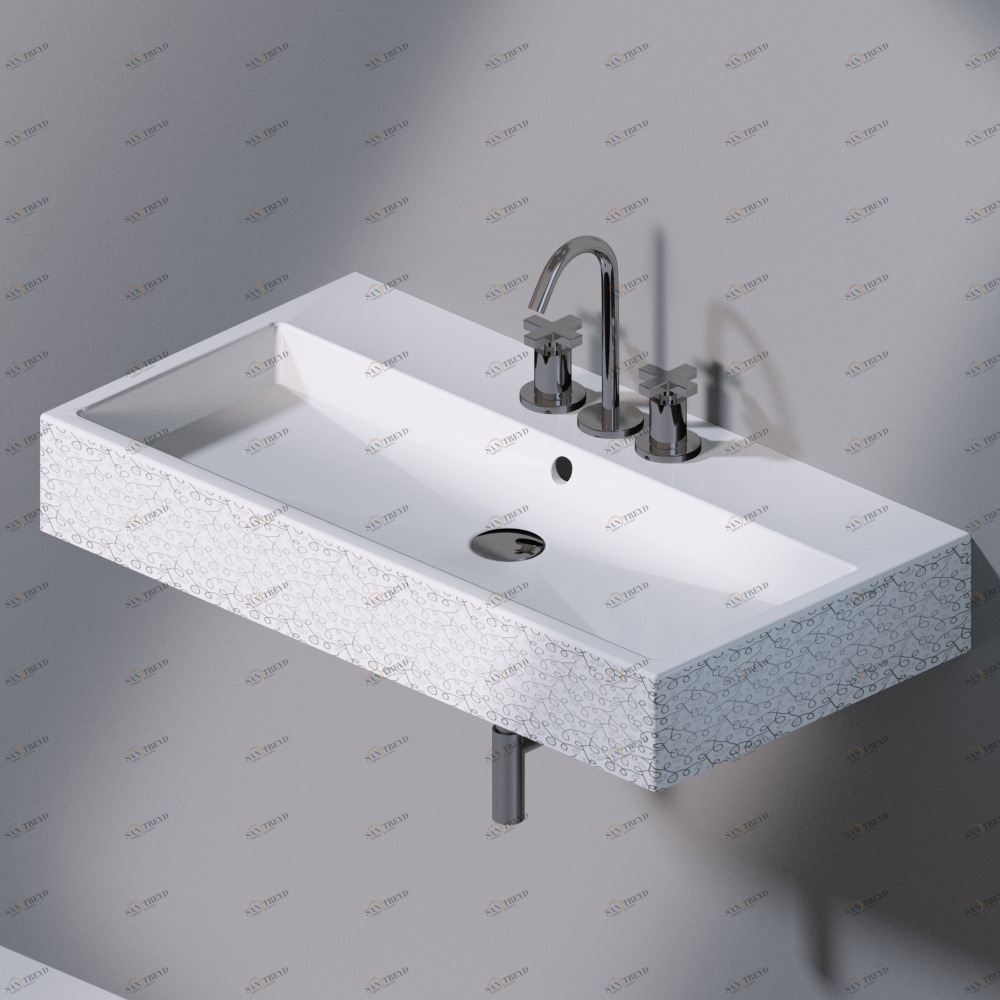 L278T1R3V4.400 Подвесная раковина настенная прямоугольная A. e T. Italia  белая AeT ITALIA 