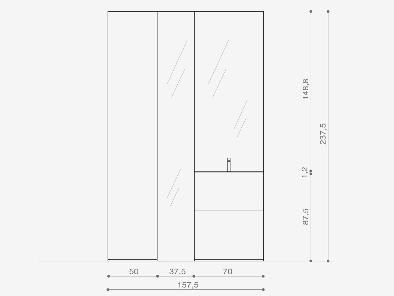 Умывальник с ящиками ARCOM Wind ARCH-00030931 - Вид №2