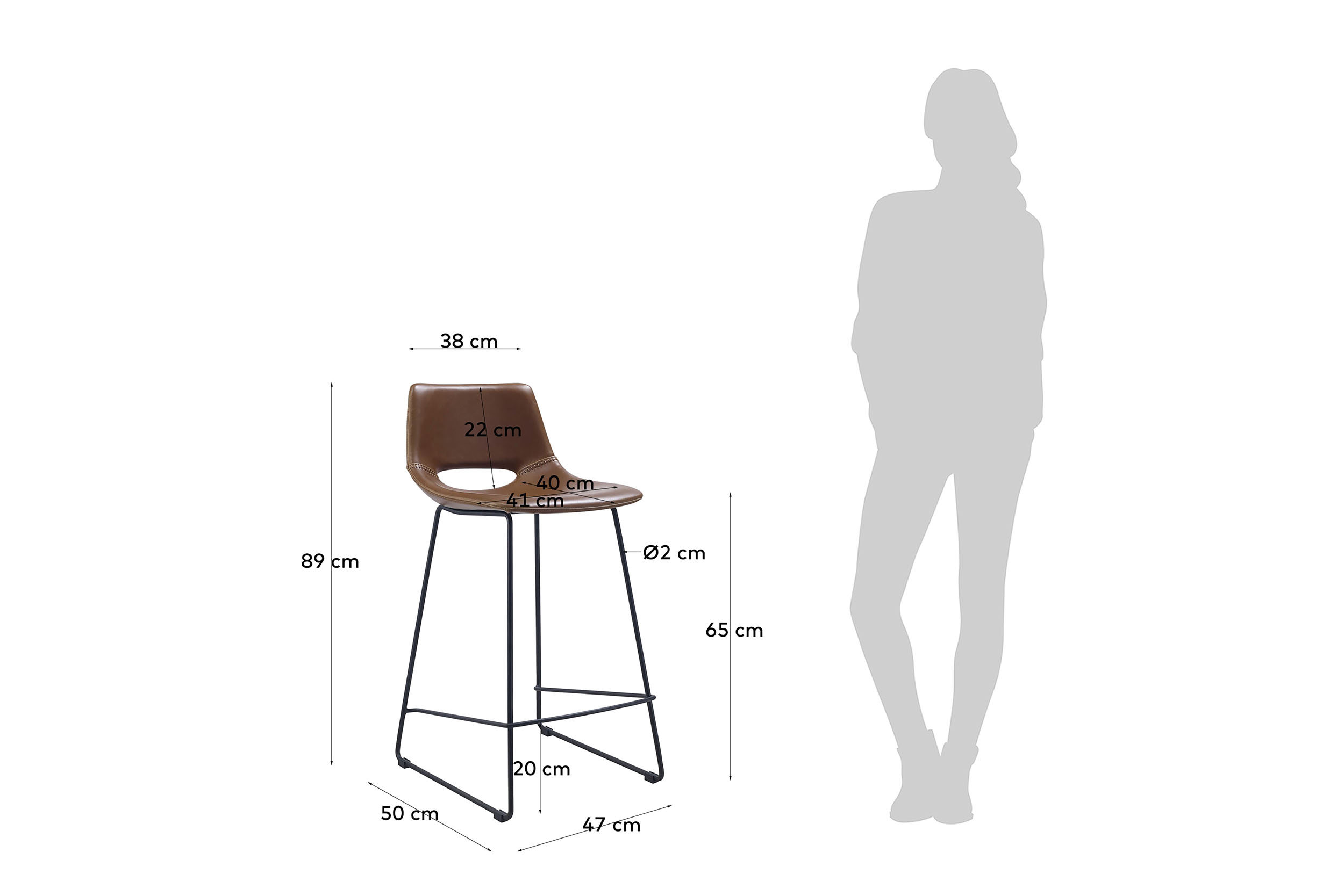 2000983239396 Полубарный стул LA FORMA Ziggy - Вид №3