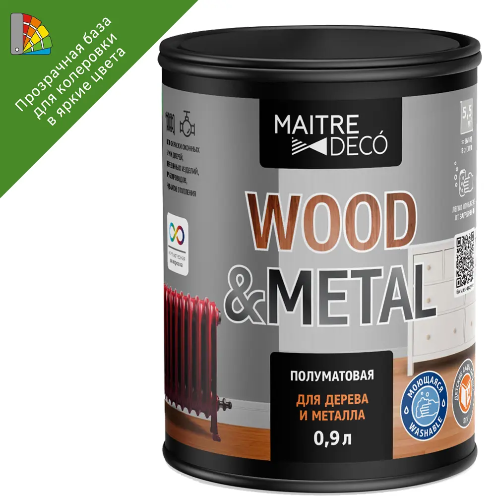 89343315 Краска универсальная Maitre Deco Wood&Metal цвет прозрачный 0.9 л STLM-0854274