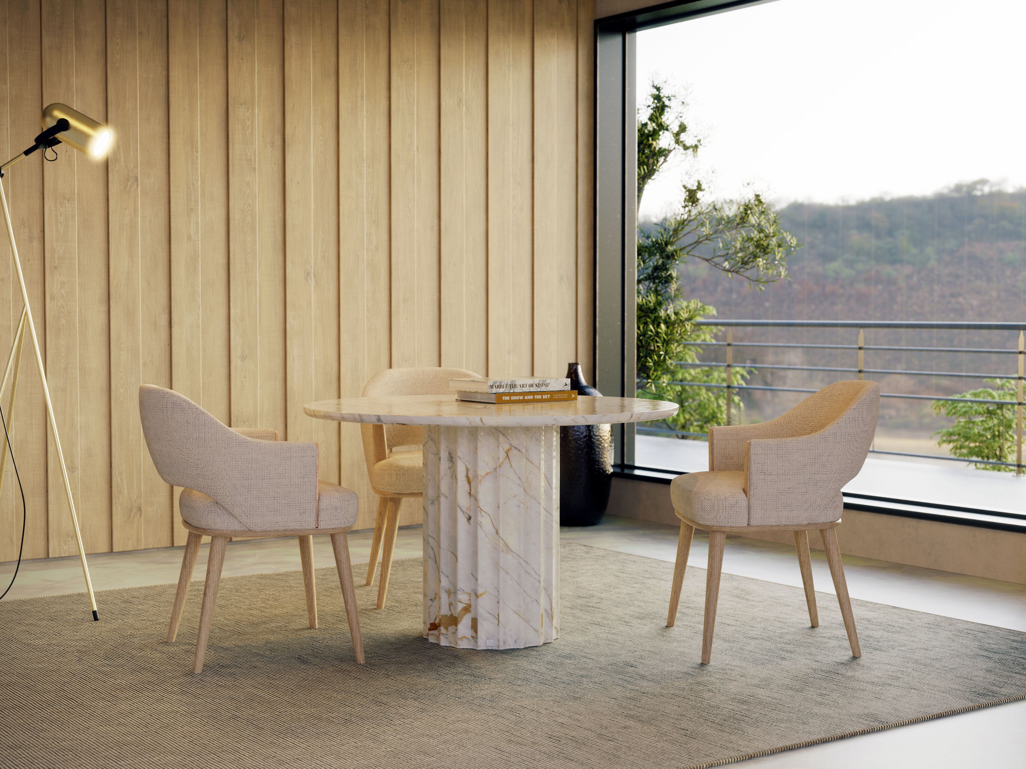 Круглый обеденный стол из стекловолокна GANSK ROMA ARCH-00106813 - Вид №3