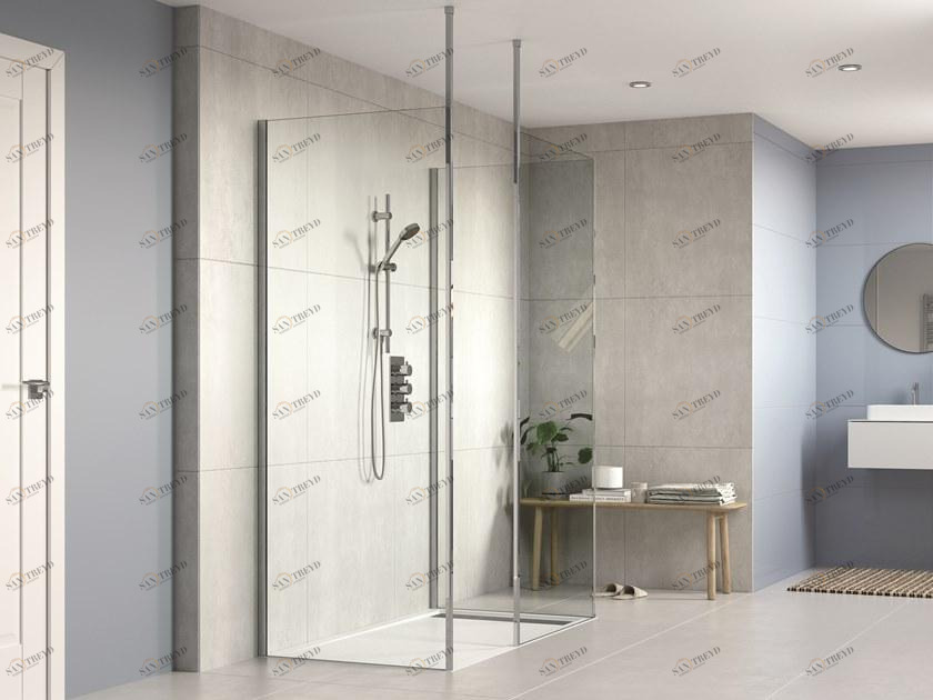 Flair Showers Душевая кабина с тремя стеклянными панелями и стабилизатором поперечной устойчивости Ayo Ayo10mw40c