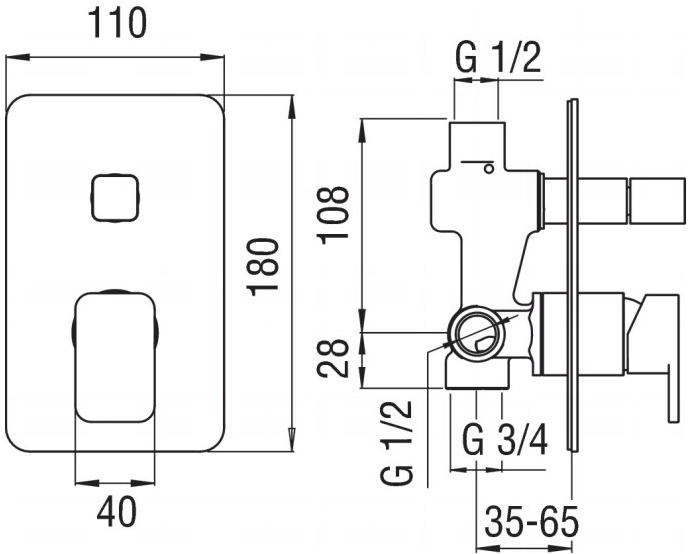 Nobili Rubinetterie Смеситель для душа, однорычажный, с тарелкой Loop Lp90100cr - Вид №3