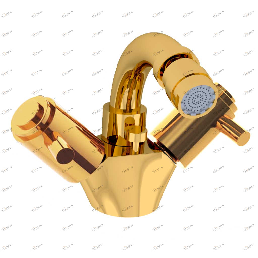 C33-4101 C33-4101 Смеситель для биде на одно отверстие ЗВЕЗДА С РЫЧАГАМИ Cristal & Bronze STAR À MANETTES 