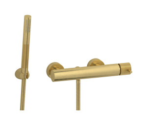 Встроенный смеситель для душа в комплекте с душевым гарнитуром. WE ARE IB id350on Natural Brass Industria