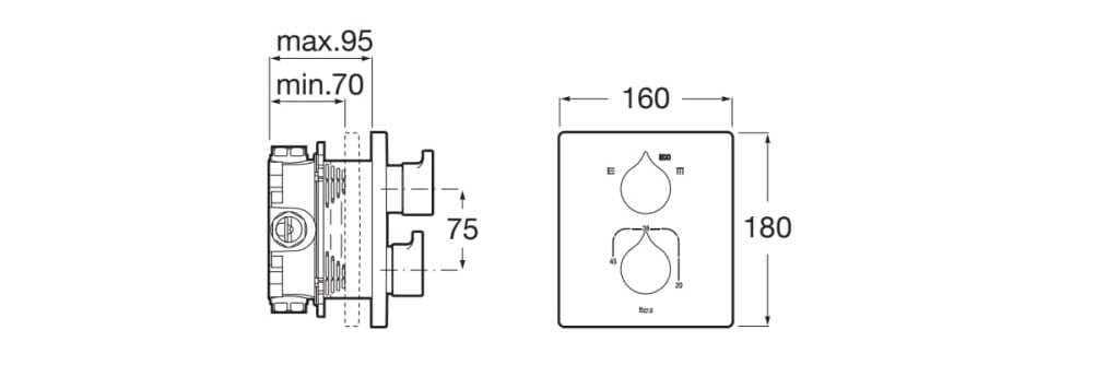Латунный термостатический смеситель для душа Roca Insignia ARCH-00104892 - Вид №4