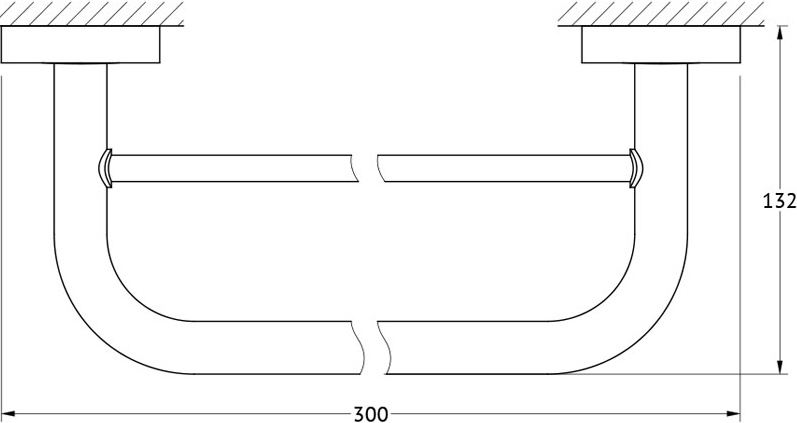 LUX 034 Штанга для полотенца двойная 30 cm FBS Luxia - Вид №1