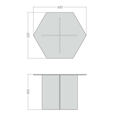 Журнальный столик стеклянный шестигранный 60 см "Изи" GRAUM  304082 Прозрачный  - Вид №1