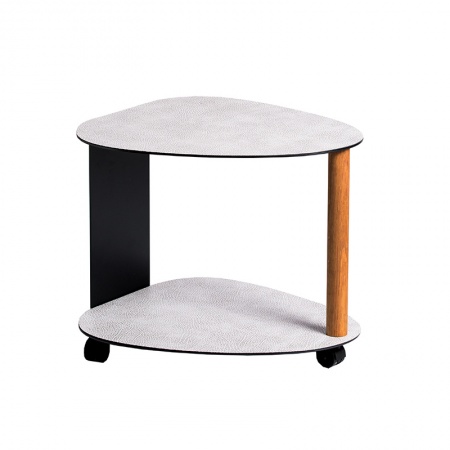 98958 Hippo white-grey журнальный столик двухъярусный 39х44х38см;LIND DNA 