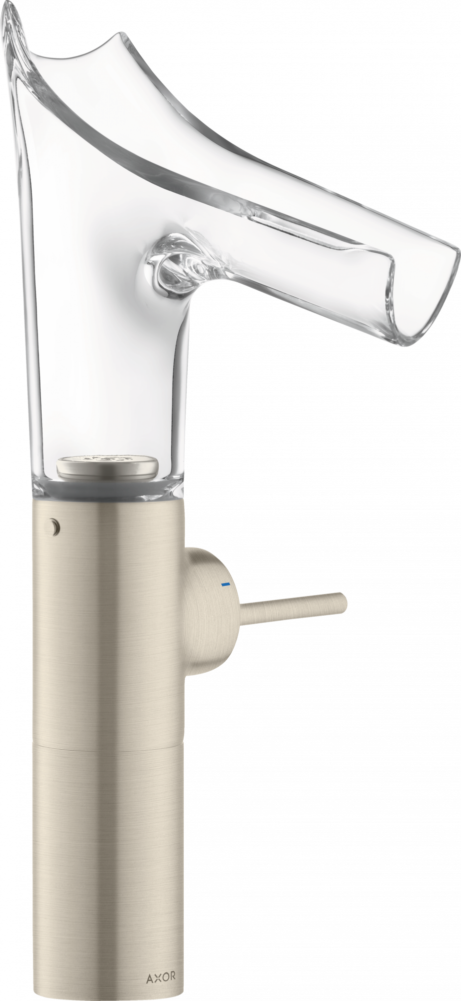 12114820 Смеситель для раковины 220, однорычажный, со стеклянным изливом, для умывальников, со сливным набором AXOR STARCK V 