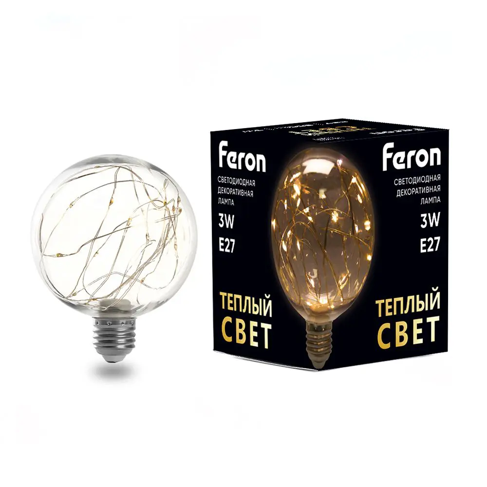 Лампа светодиодная Feron E27 LB-382 230 В 3 Вт шар 250 Лм желтый цвет света STLM-2124597 - Вид №3